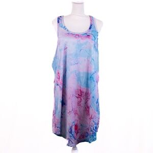 Chicme Sleeveless Tie-Dye Style Racerback Summer Dress, Size 2XL